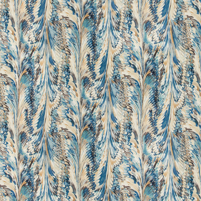 LEE JOFA 2019114.155.0 TAPLOW PRINT NAVY/SLATE Fabric - Eade's Wallpaper
