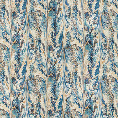 LEE JOFA 2019114.155.0 TAPLOW PRINT NAVY/SLATE Fabric - Eade's Wallpaper