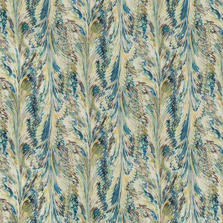 LEE JOFA 2019114.345.0 TAPLOW PRINT PEACOCK/GOLD Fabric - Eade's Wallpaper