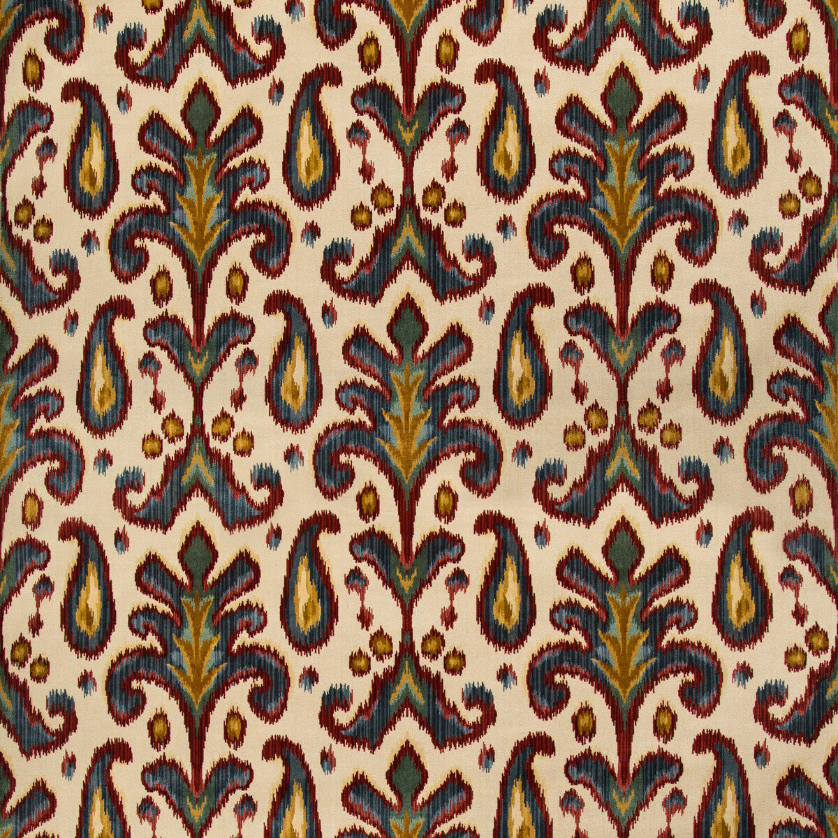LEE JOFA 2019123.195.0 BRONWEN VELVET RED/BLUE Fabric - Eade's Wallpaper