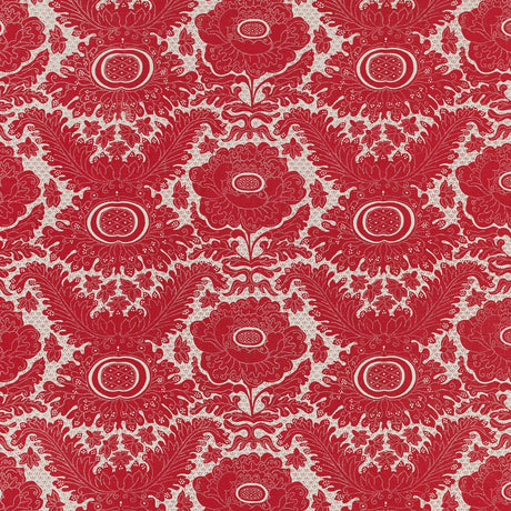 Schumacher 201N40 ANANAS BY RAOUL in CARMINE Fabric - RAOUL 