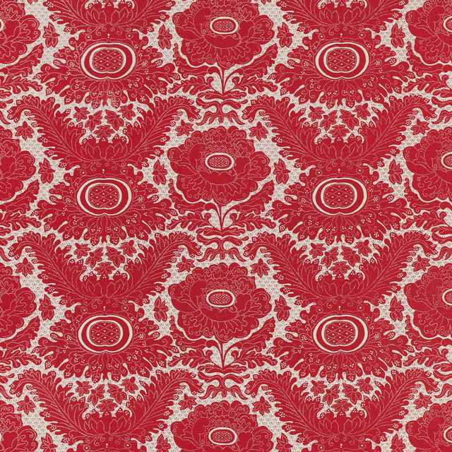 Schumacher 201N40 ANANAS BY RAOUL in CARMINE Fabric - RAOUL 