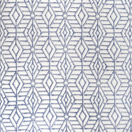 LEE JOFA 2020113.155.0 BAMBOO CANE BLUE Fabric - Eade's Wallpaper