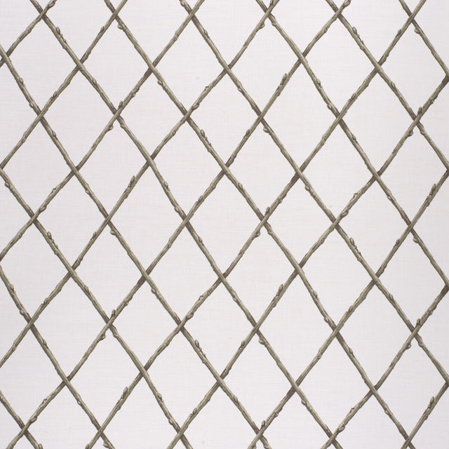 LEE JOFA 2020116.130.0 BARE TWIG TRELLIS GREEN Fabric - Eade's Wallpaper