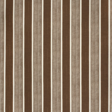 LEE JOFA 2020131.661.0 ELBA STRIPE BROWN Fabric - Eade's Wallpaper