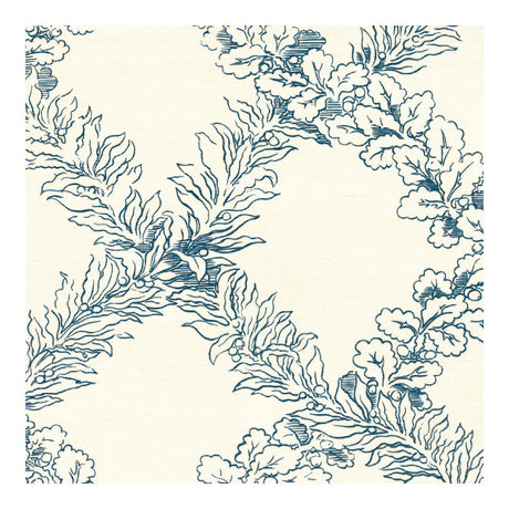 LEE JOFA 2020138.150.0 LEAF TRELLIS BLUE Fabric - Eade's Wallpaper
