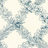 LEE JOFA 2020138.150.0 LEAF TRELLIS BLUE Fabric - Eade's Wallpaper