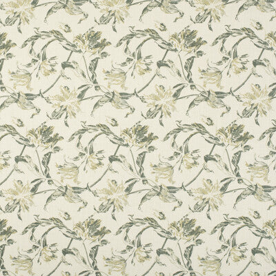 LEE JOFA 2020161.3.0 RUSSIAN TULIP GREEN Fabric - Eade's Wallpaper