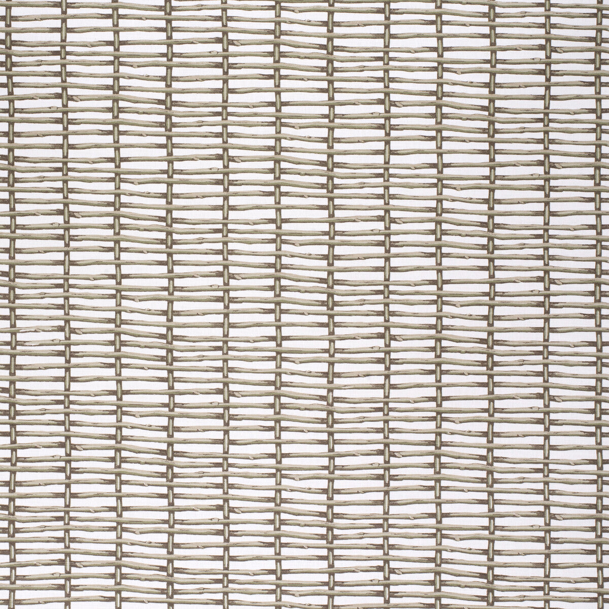 LEE JOFA 2020167.123.0 TWIG FENCE GREEN/WHITE Fabric - Eade's Wallpaper