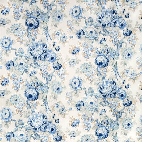LEE JOFA 2020181.515.0 AVONDALE PRINT BLUE/SLATE Fabric - Eade's Wallpaper