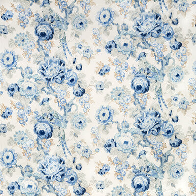 LEE JOFA 2020181.515.0 AVONDALE PRINT BLUE/SLATE Fabric - Eade's Wallpaper