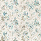 LEE JOFA 2020186.1323.0 WIMBERLY PRINT AQUA/SAGE Fabric - Eade's Wallpaper