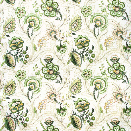 LEE JOFA 2020186.311.0 WIMBERLY PRINT LEAF/PEBBLE Fabric - Eade's Wallpaper