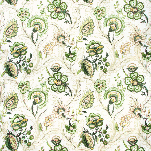 LEE JOFA 2020186.311.0 WIMBERLY PRINT LEAF/PEBBLE Fabric - Eade's Wallpaper