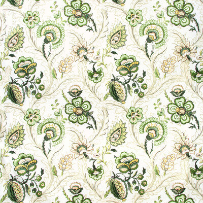 LEE JOFA 2020186.311.0 WIMBERLY PRINT LEAF/PEBBLE Fabric - Eade's Wallpaper