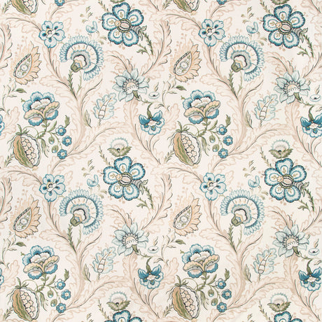 LEE JOFA 2020186.530.0 WIMBERLY PRINT BLUE/SPRING Fabric - Eade's Wallpaper