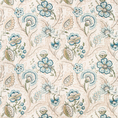 LEE JOFA 2020186.530.0 WIMBERLY PRINT BLUE/SPRING Fabric - Eade's Wallpaper