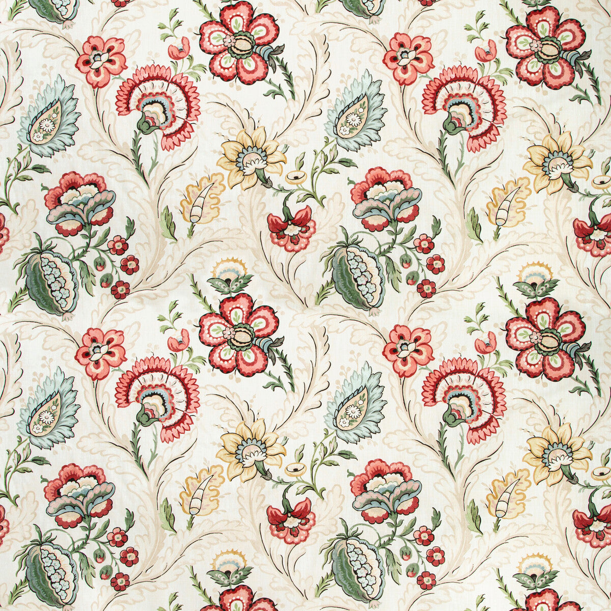 LEE JOFA 2020186.940.0 WIMBERLY PRINT BERRY/GOLD Fabric - Eade's Wallpaper