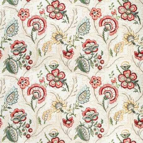 LEE JOFA 2020186.940.0 WIMBERLY PRINT BERRY/GOLD Fabric - Eade's Wallpaper