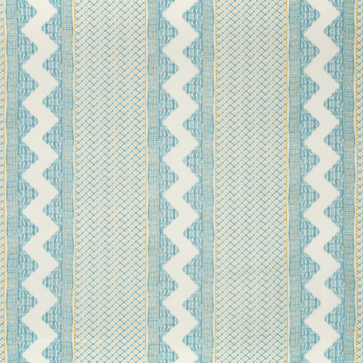 LEE JOFA 2020188.134.0 WHITAKER PRINT OCEAN/GOLD Fabric - Eade's Wallpaper