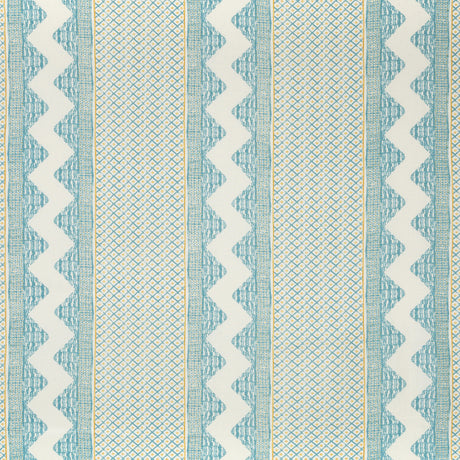LEE JOFA 2020188.134.0 WHITAKER PRINT OCEAN/GOLD Fabric - Eade's Wallpaper