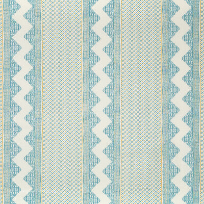 LEE JOFA 2020188.134.0 WHITAKER PRINT OCEAN/GOLD Fabric - Eade's Wallpaper