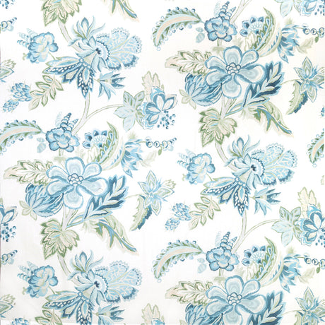 LEE JOFA 2020191.13.0 AUGUSTINE PRINT AQUA Fabric - Eade's Wallpaper