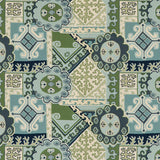 LEE JOFA 2020193.1353.0 BATANGAS PRINT AQUA/LEAF Fabric - Eade's Wallpaper