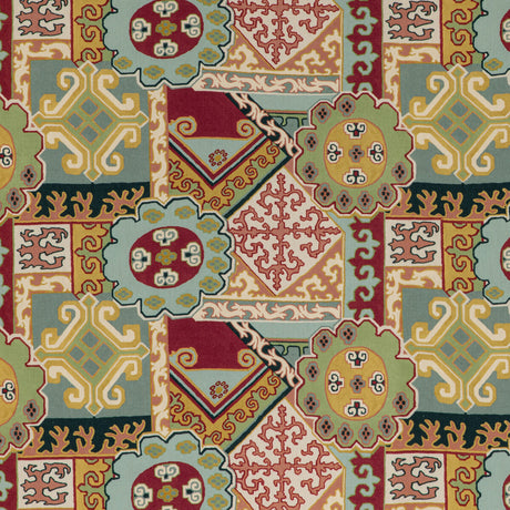 LEE JOFA 2020193.954.0 BATANGAS PRINT RED/MULTI Fabric - Eade's Wallpaper