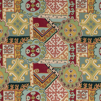 LEE JOFA 2020193.954.0 BATANGAS PRINT RED/MULTI Fabric - Eade's Wallpaper