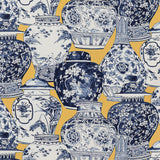 LEE JOFA 2020194.504.0 PANDAN PRINT MAIZE/BLUE Fabric - Eade's Wallpaper