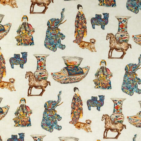 LEE JOFA 2020195.1954.0 TAMBELAN PRINT LACQUER Fabric - Eade's Wallpaper