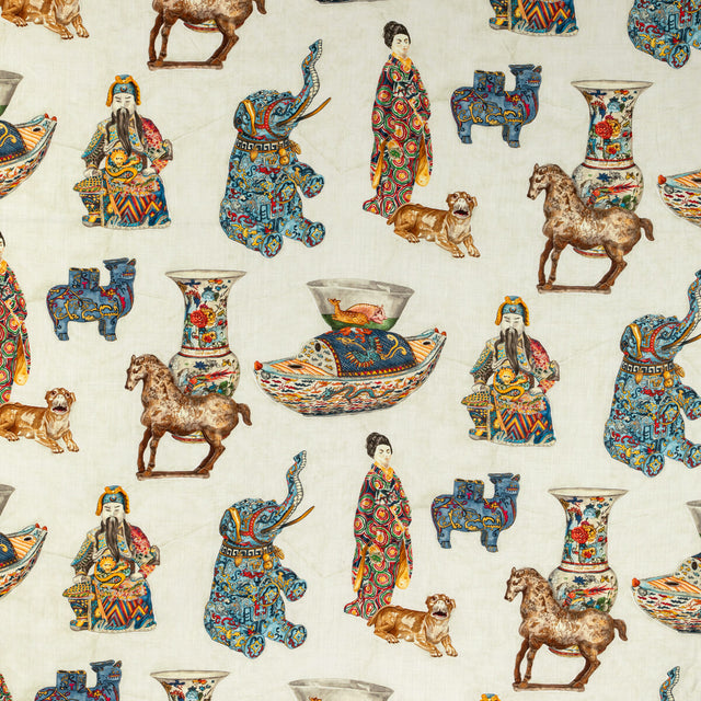 LEE JOFA 2020195.1954.0 TAMBELAN PRINT LACQUER Fabric - Eade's Wallpaper