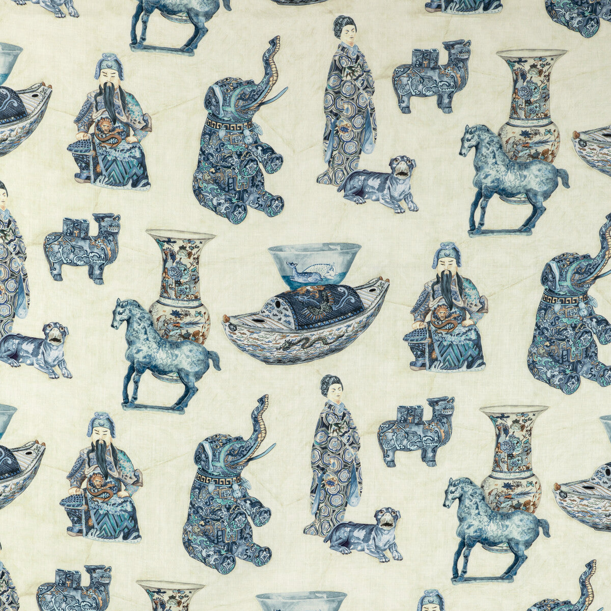 LEE JOFA 2020195.5016.0 TAMBELAN PRINT PORCELAIN Fabric - Eade's Wallpaper