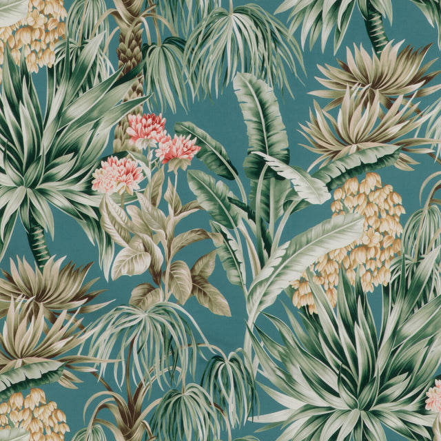 LEE JOFA 2020196.3519.0 CALUYA PRINT LAGOON Fabric - Eade's Wallpaper