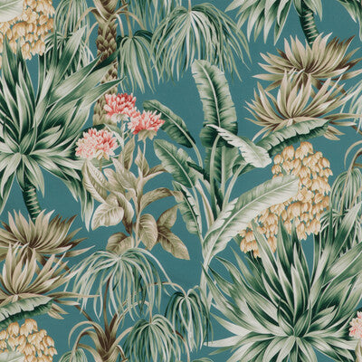 LEE JOFA 2020196.3519.0 CALUYA PRINT LAGOON Fabric - Eade's Wallpaper