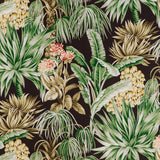 LEE JOFA 2020196.6374.0 CALUYA PRINT ESPRESSO Fabric - Eade's Wallpaper