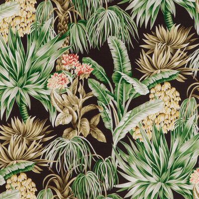 LEE JOFA 2020196.6374.0 CALUYA PRINT ESPRESSO Fabric - Eade's Wallpaper