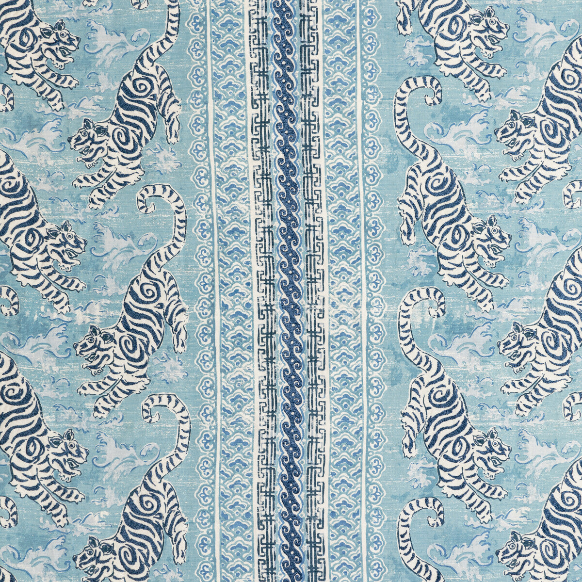 LEE JOFA 2020197.150.0 BONGOL PRINT SKY Fabric - Eade's Wallpaper