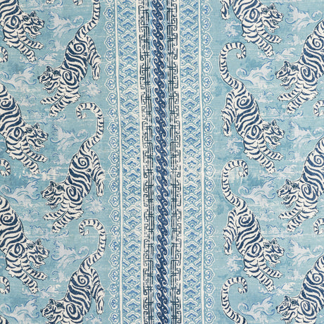LEE JOFA 2020197.150.0 BONGOL PRINT SKY Fabric - Eade's Wallpaper