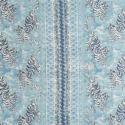 LEE JOFA 2020197.150.0 BONGOL PRINT SKY Fabric - Eade's Wallpaper
