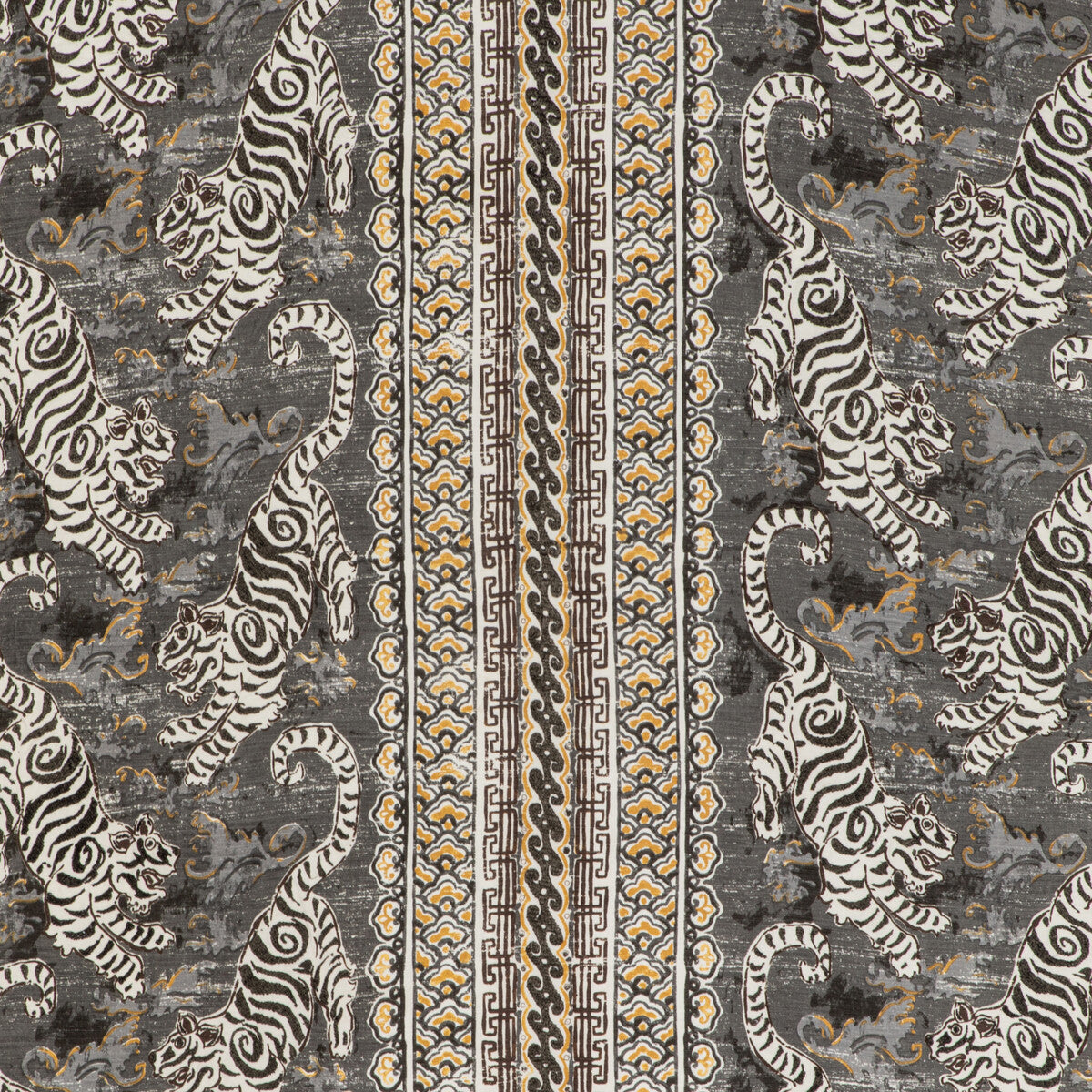 LEE JOFA 2020197.2146.0 BONGOL PRINT CHARCOAL Fabric - Eade's Wallpaper