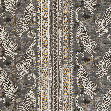 LEE JOFA 2020197.2146.0 BONGOL PRINT CHARCOAL Fabric - Eade's Wallpaper