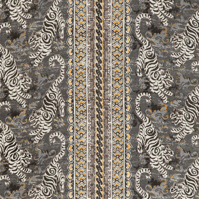 LEE JOFA 2020197.2146.0 BONGOL PRINT CHARCOAL Fabric - Eade's Wallpaper