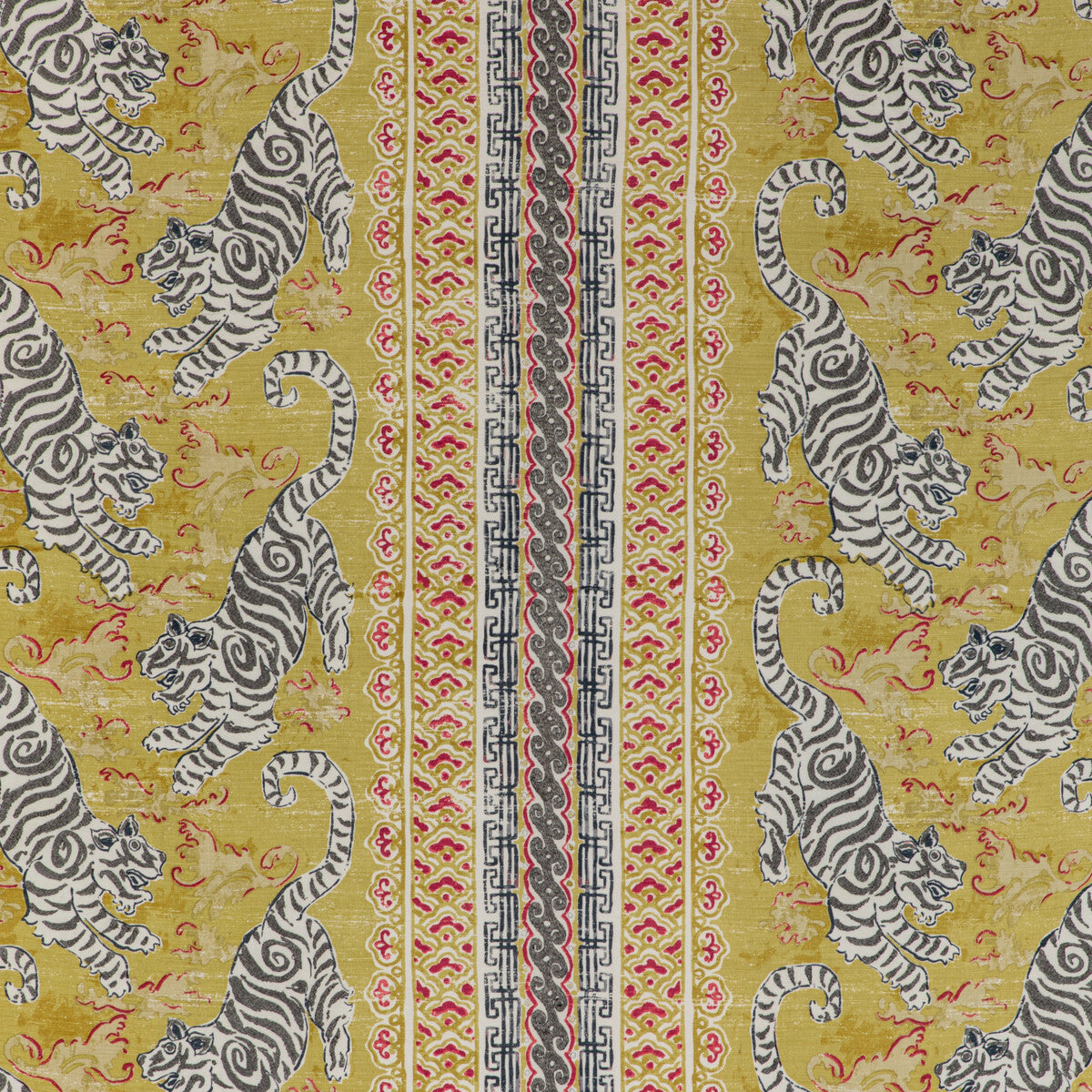 LEE JOFA 2020197.4039.0 BONGOL PRINT CITRINE Fabric - Eade's Wallpaper