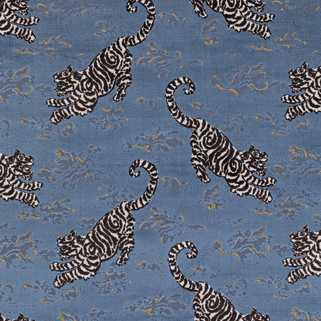 LEE JOFA 2020200.58.0 BONGOL VELVET SAPPHIRE Fabric - Eade's Wallpaper