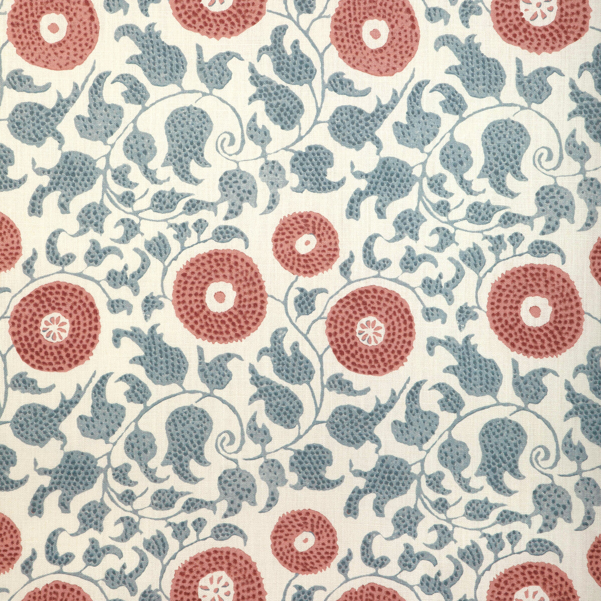 LEE JOFA 2020204.195.0 ELDORA PRINT SKY/BRICK Fabric - Eade's Wallpaper