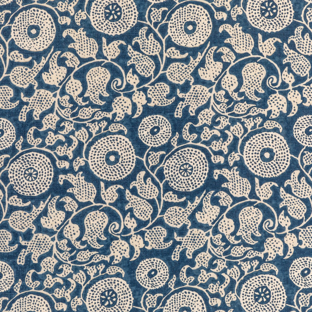 LEE JOFA 2020204.50.0 ELDORA PRINT INDIGO Fabric - Eade's Wallpaper
