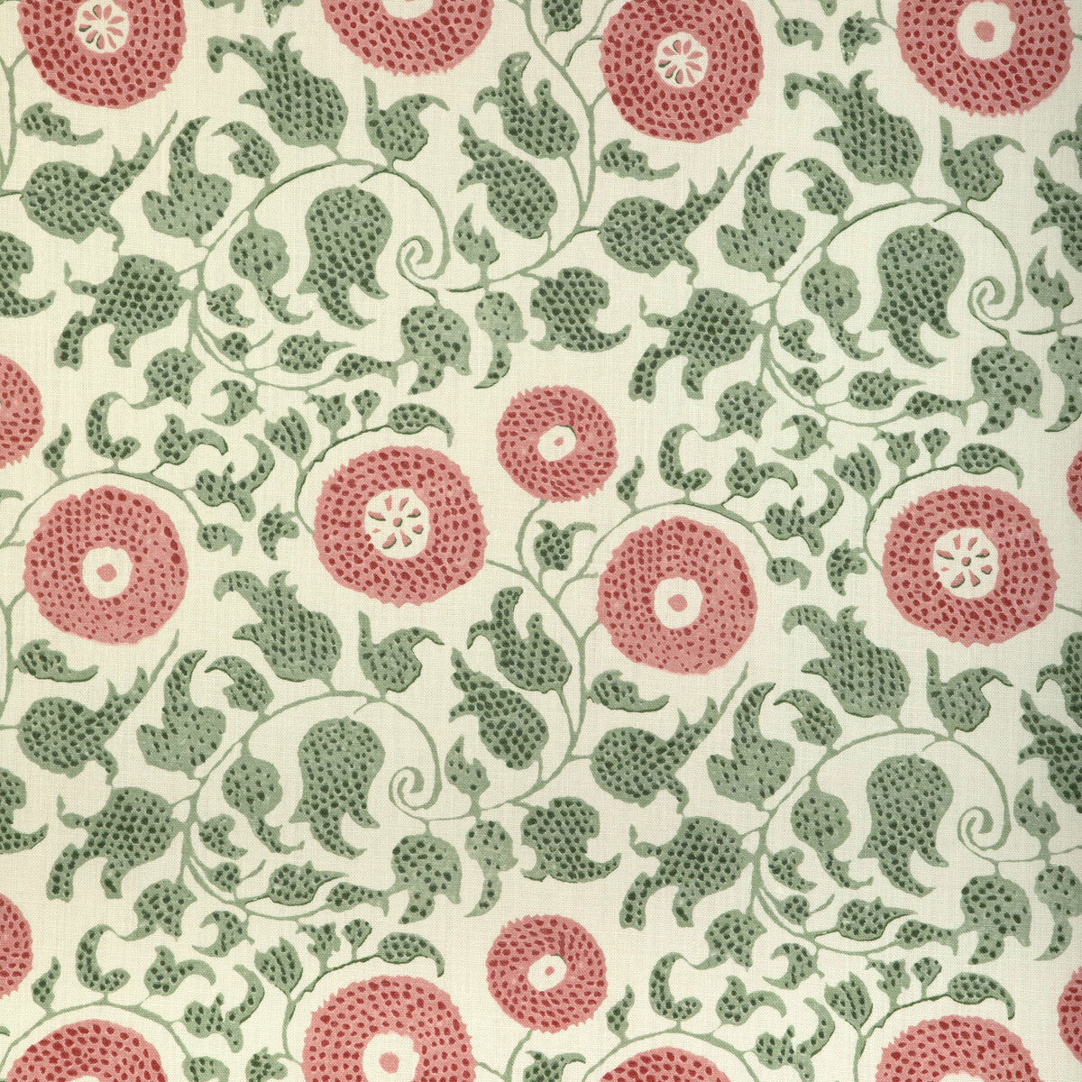 LEE JOFA 2020204.73.0 ELDORA PRINT LEAF/ROSE Fabric - Eade's Wallpaper