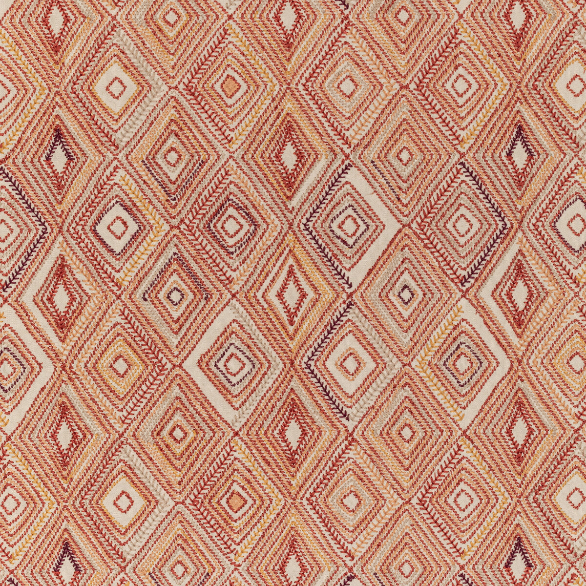LEE JOFA 2020208.24.0 BOWEN EMBROIDERY PAPRIKA Fabric - Eade's Wallpaper